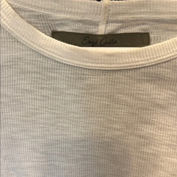 Enza Costa Ivory Ribbed Knit Top - Picture 1 of 2